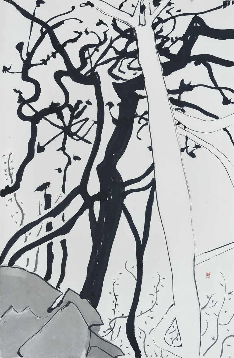 장병언, structure landscape 077, ink_on_paper, painting, 2026